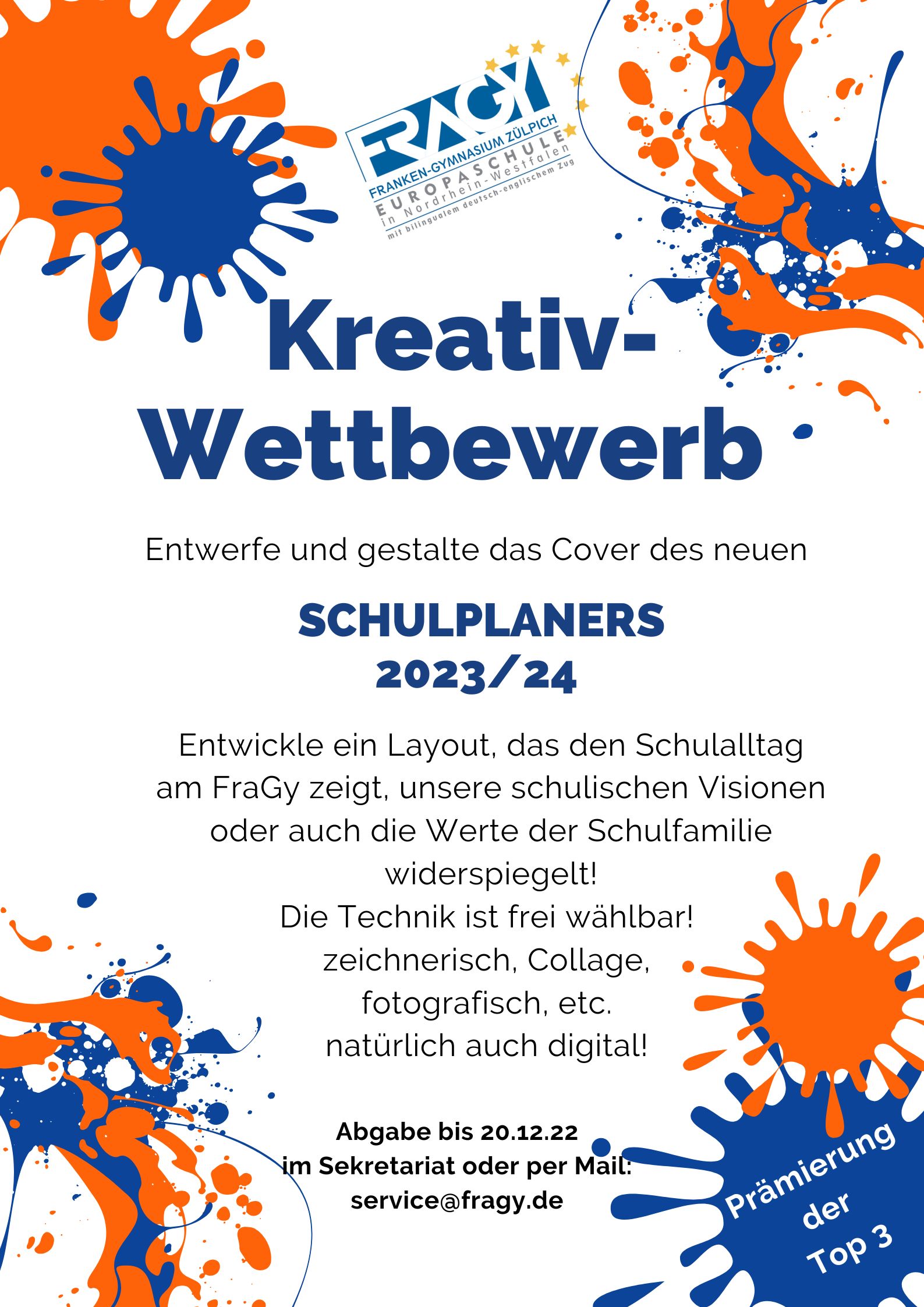 Wettbewerb Cover Schulplaner